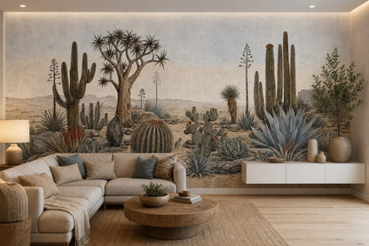 Desert Landscape Wallpaper Cactus Southwestern Wall Mural