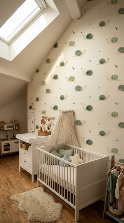 Snail Wallpaper Watercolor Whimsical Removable Wall Decor