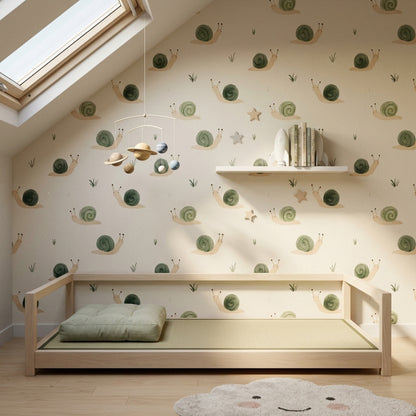 Snail Wallpaper Watercolor Whimsical Removable Wall Decor