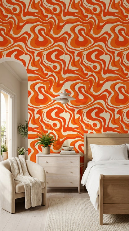 Mid Century Modern Wallpaper Retro Removable Abstract Wall Double Roll