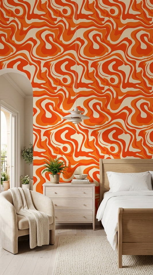 Mid Century Modern Wallpaper Retro Removable Abstract Wall Double Roll