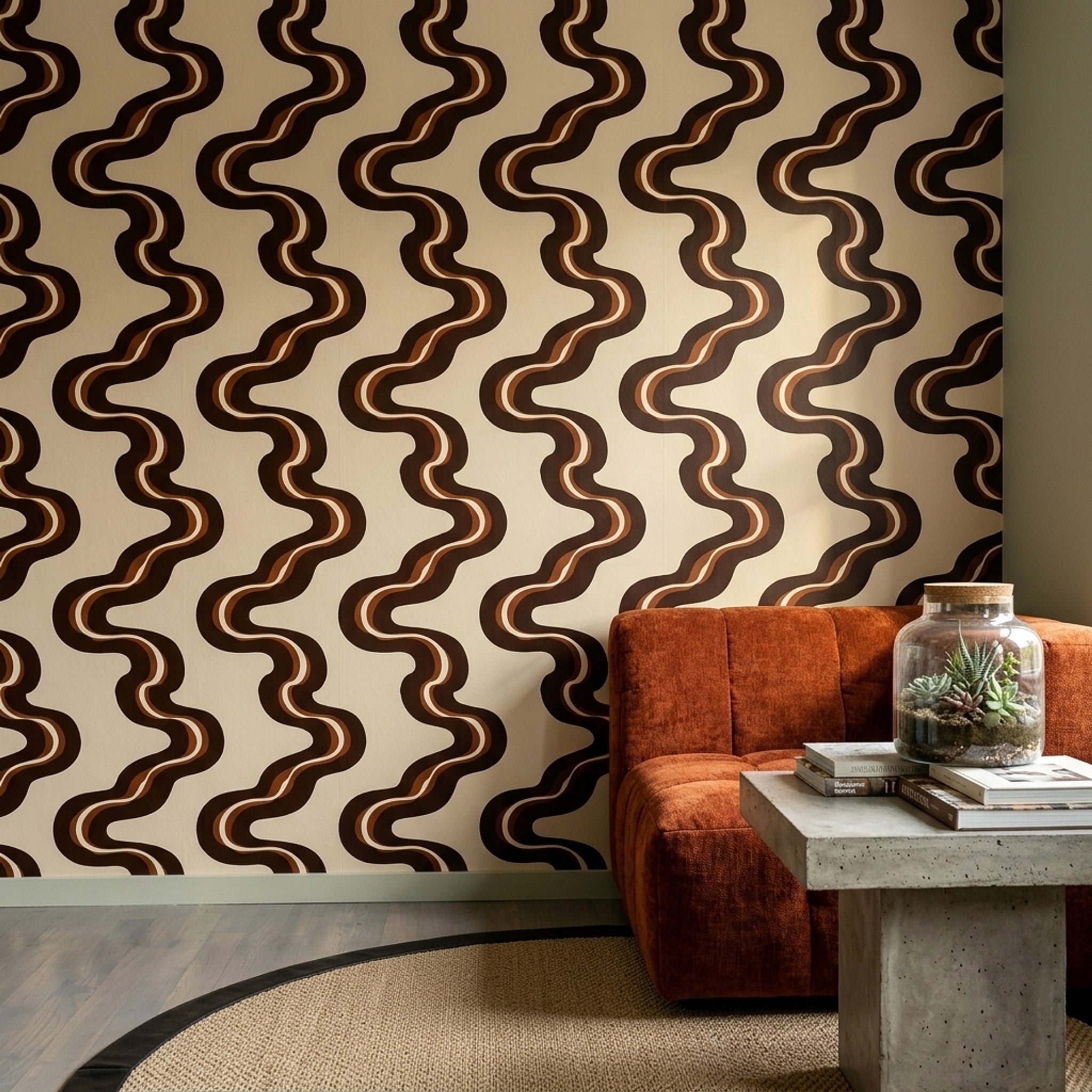 Mid Century Modern Wallpaper Retro Removable Wall Decor