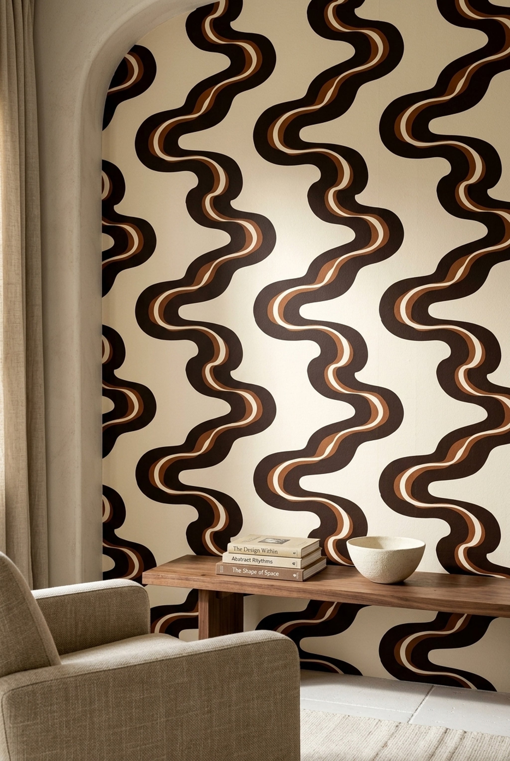 Mid Century Modern Wallpaper Retro Removable Wall Decor