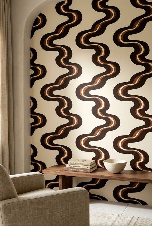 Mid Century Modern Wallpaper Retro Removable Wall Decor