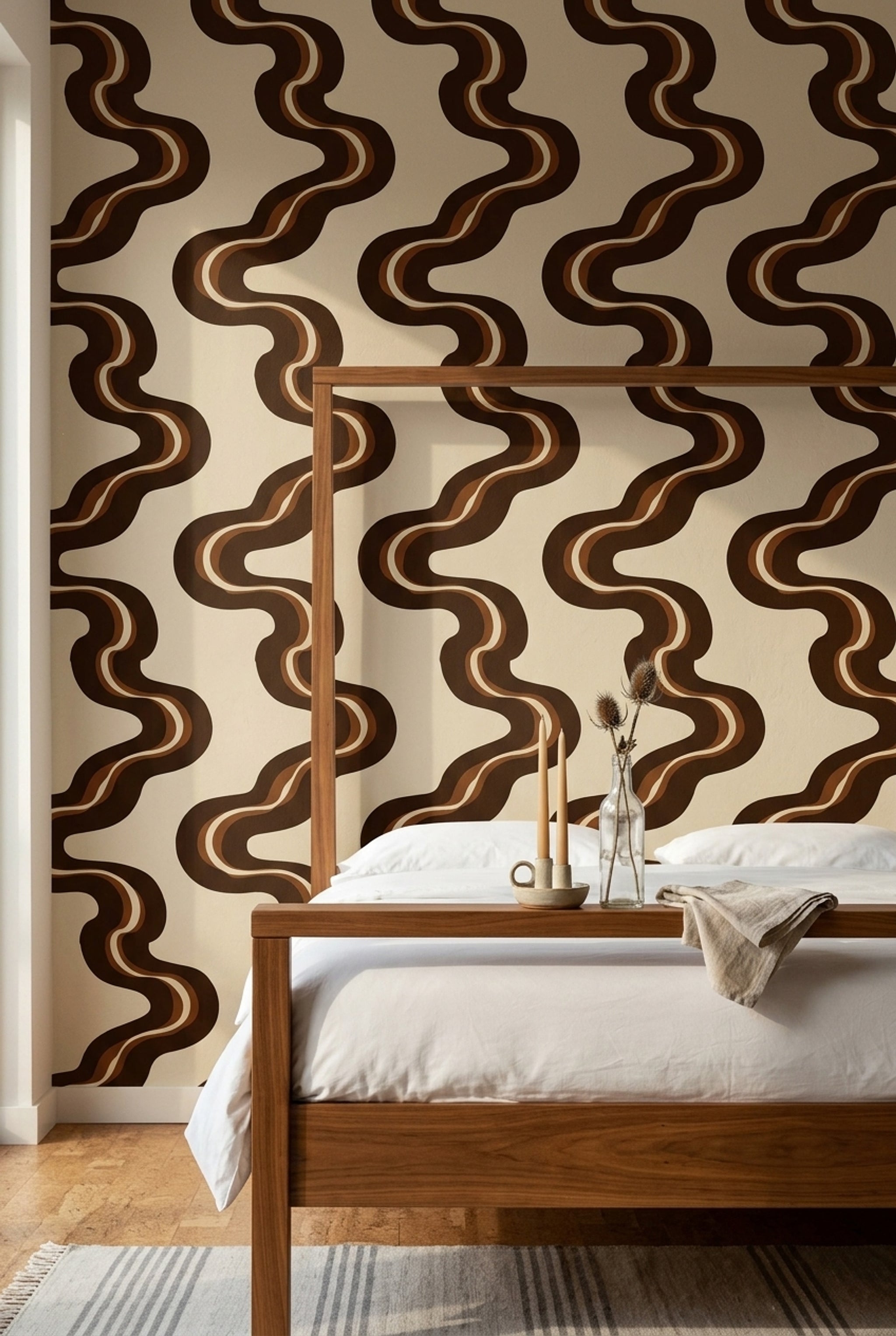 Mid Century Modern Wallpaper Retro Removable Wall Decor