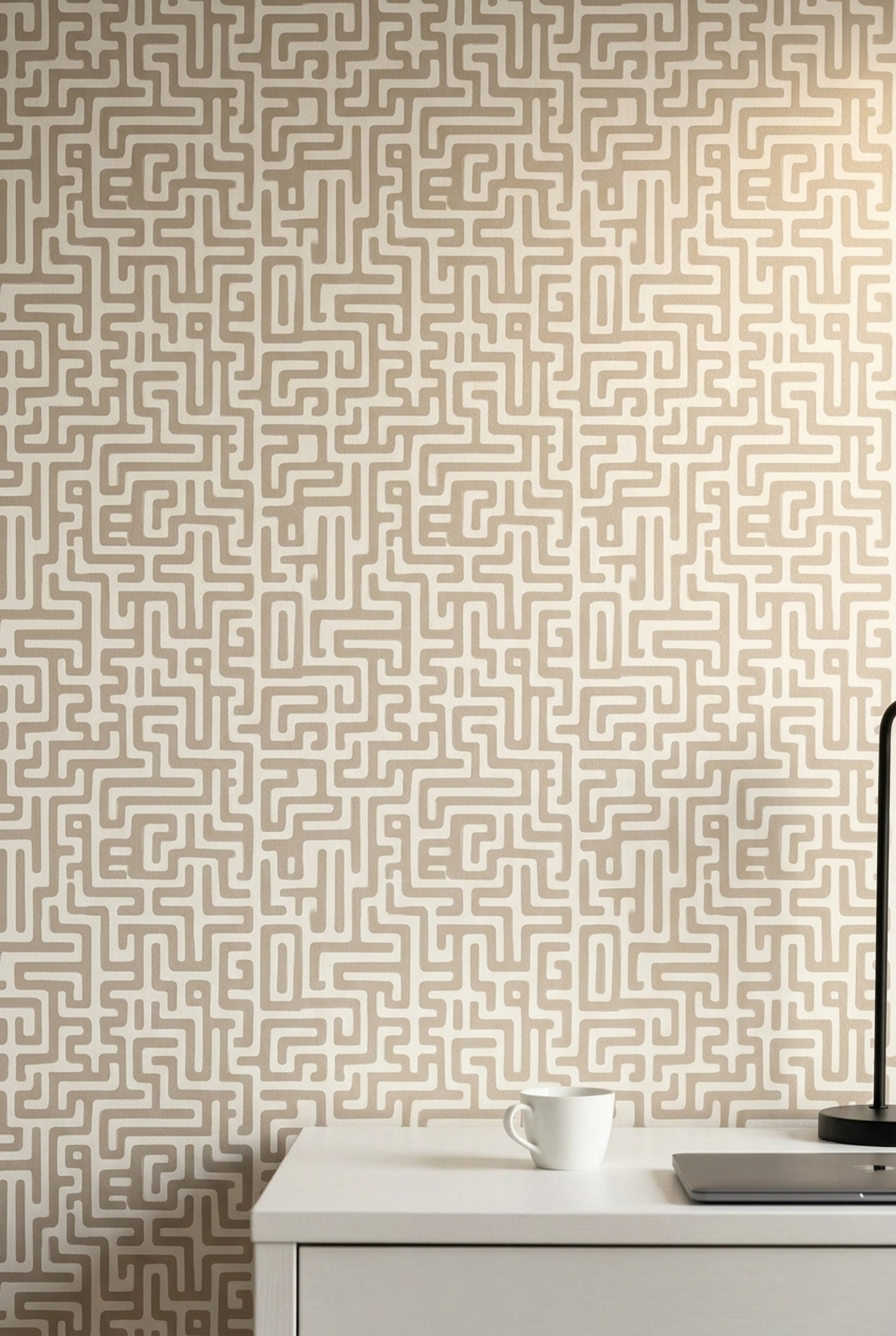 White Background Wallpaper Mid Century Modern Removable Wall Double Roll