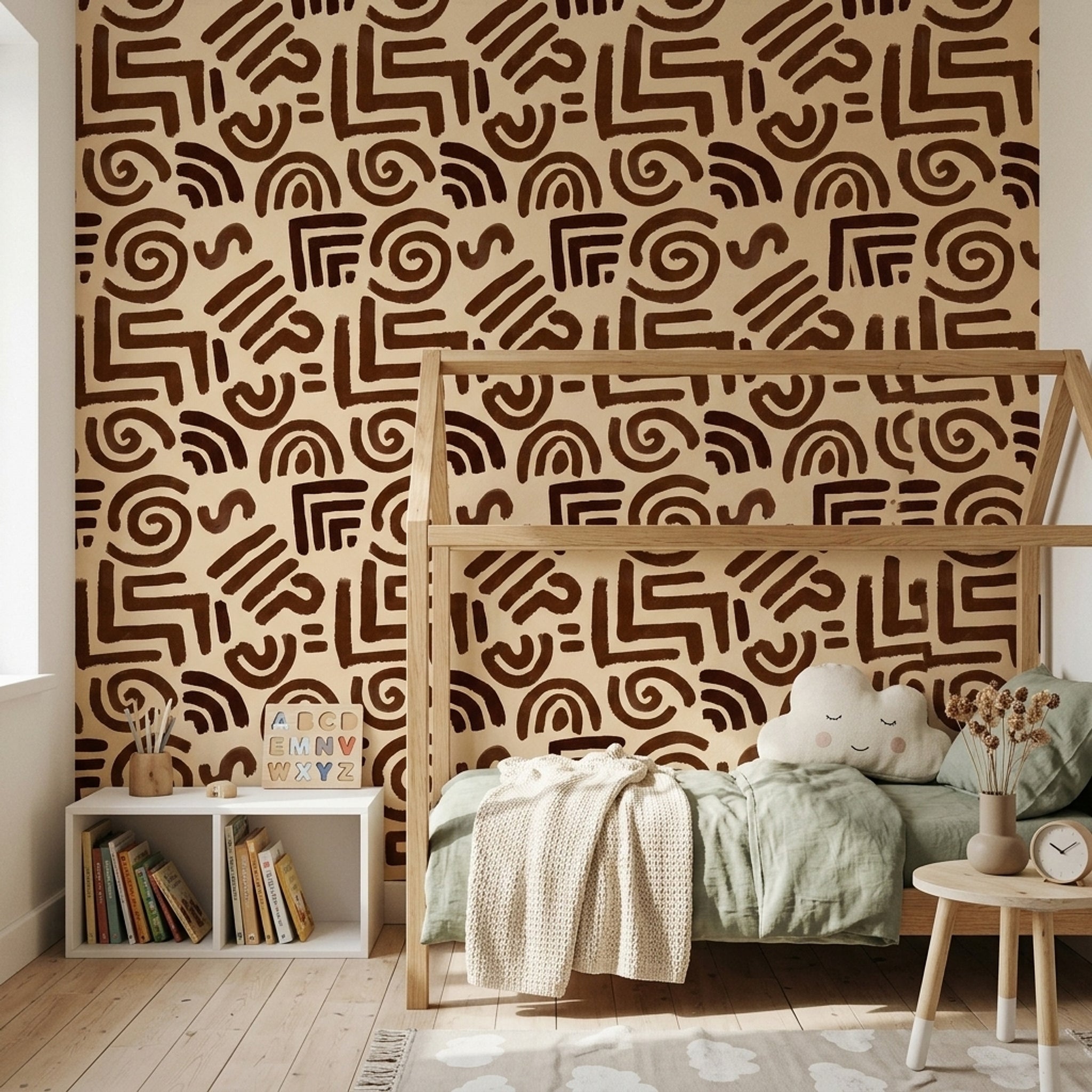 Abstract Wallpaper Geometric Boho Removable Wall Decor