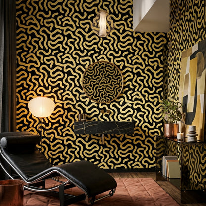 Solid Black Wallpaper Abstract Modern Removable Wall Decor