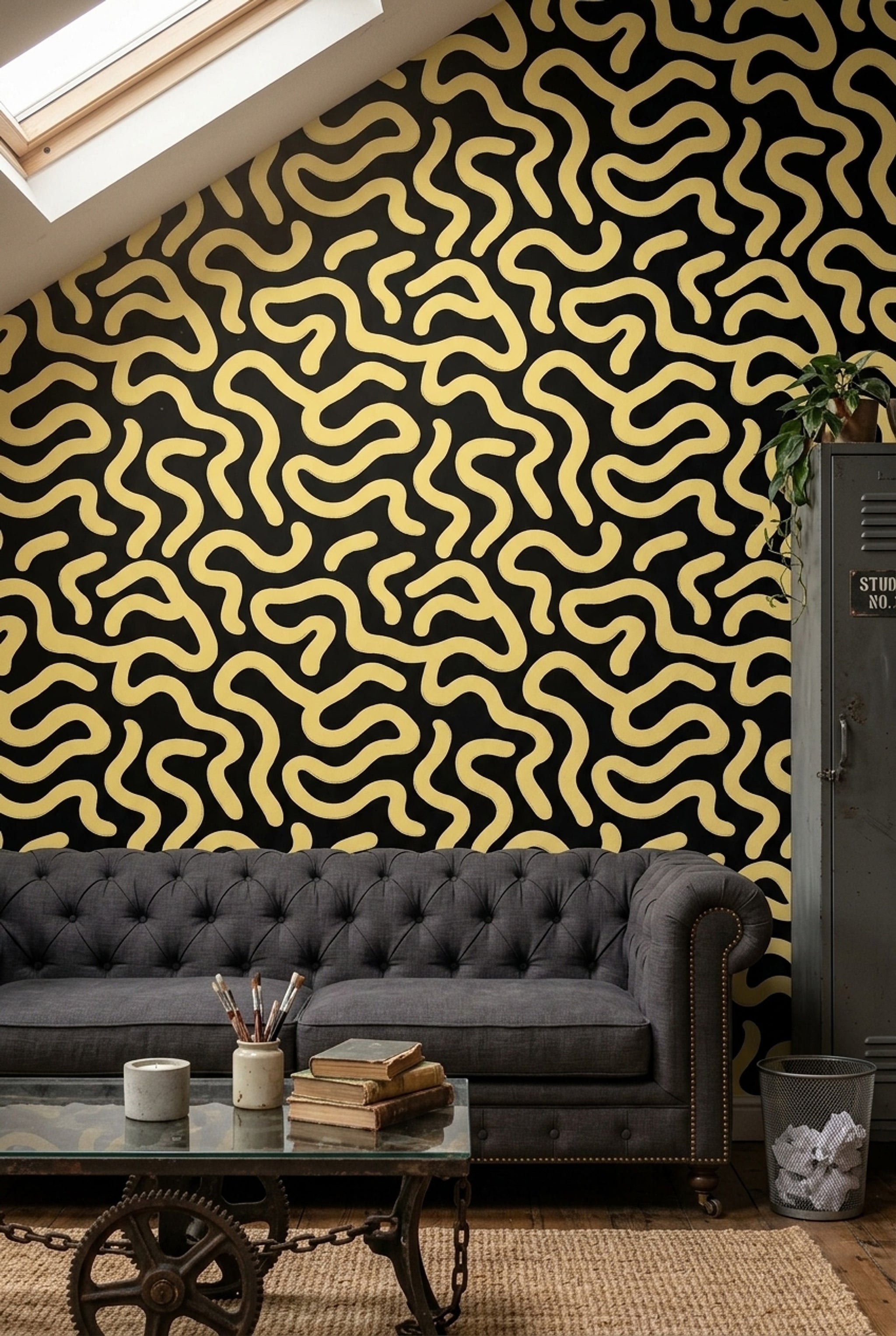 Solid Black Wallpaper Abstract Modern Removable Wall Decor