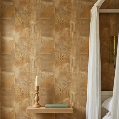 Abstract Geometric Wallpaper Textured Plaster Carved Lines Decorative Mural
