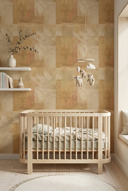 Impasto Wallpaper Textured Removable Geometric Blocks Wall Double Roll