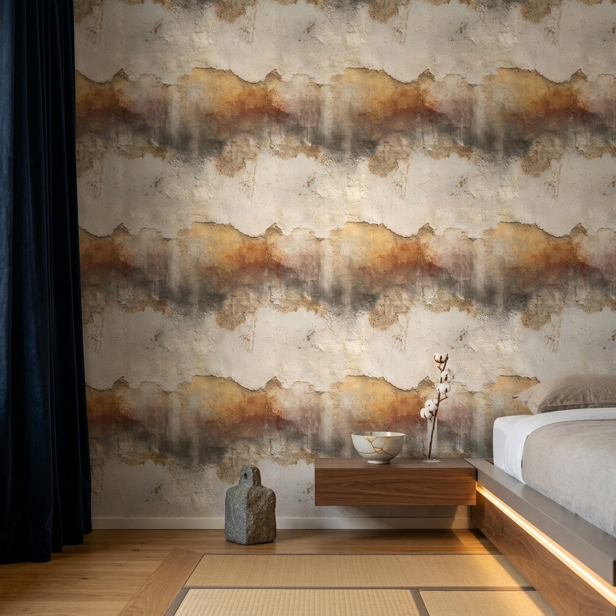 Distressed Plaster Wallpaper Stucco Texture Removable Weathered Wall Wall Double Roll