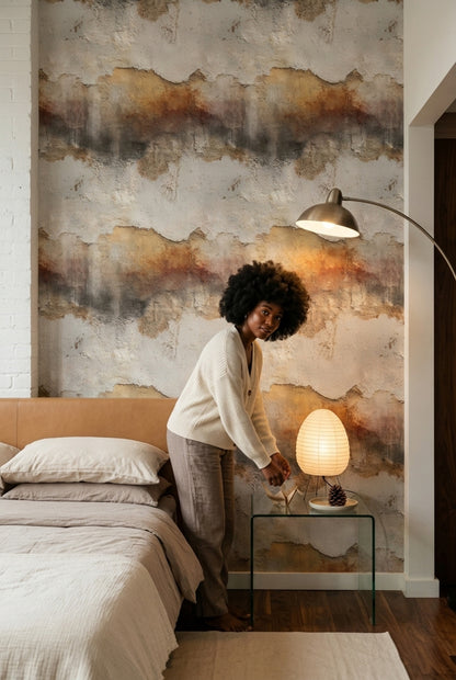 Distressed Plaster Wallpaper Stucco Texture Removable Weathered Wall Wall Double Roll