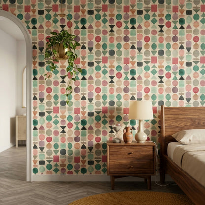 Mid Century Modern Wallpaper Totem Removable Mid Century Modern Wall Double Roll