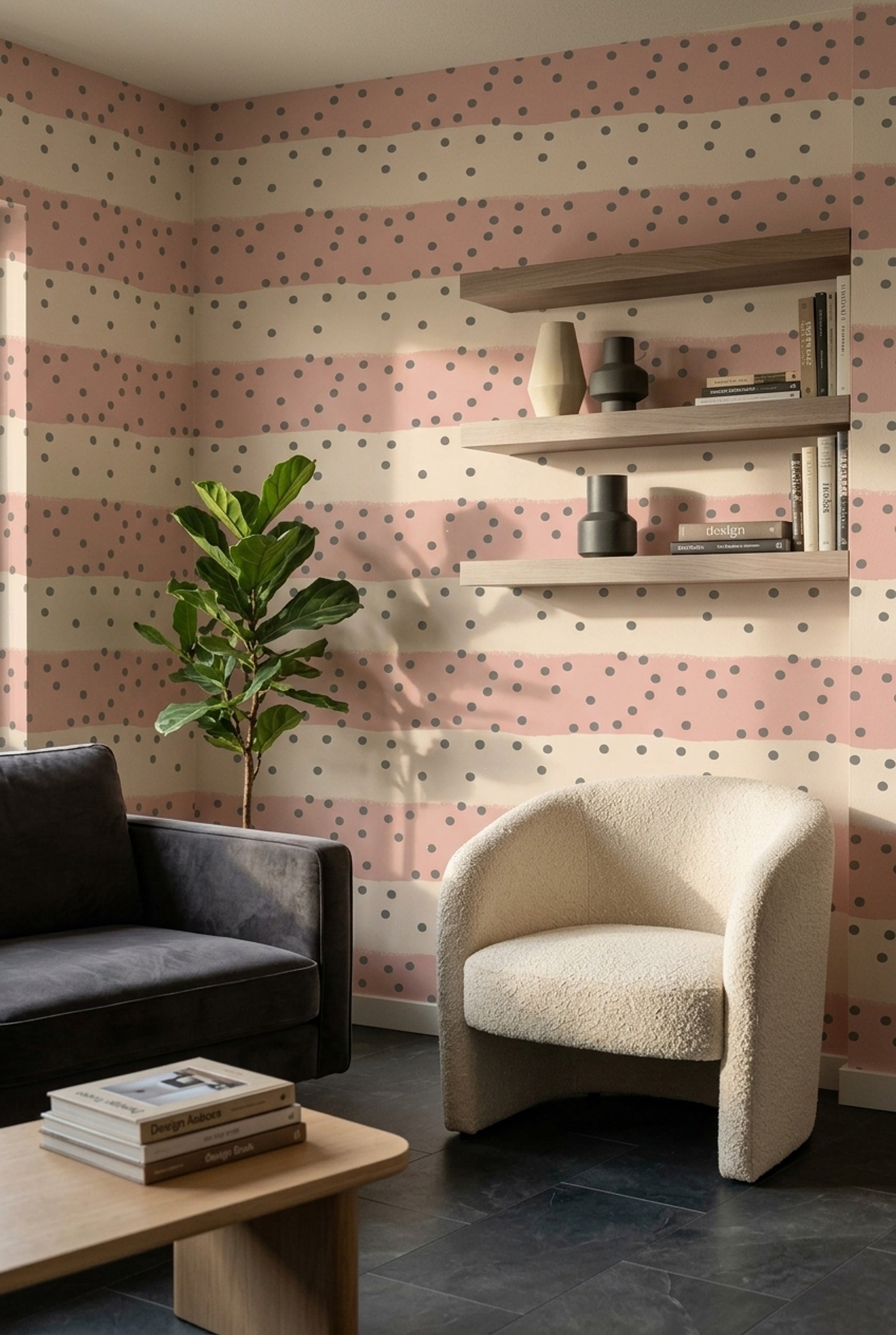 Polka Dot Wallpaper Abstract Removable Minimalist Wall Double Roll