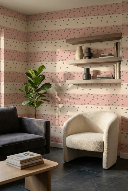 Polka Dot Wallpaper Abstract Removable Minimalist Wall Double Roll