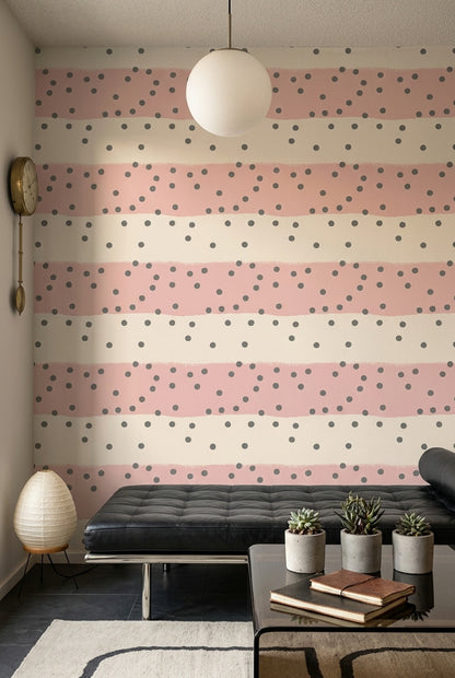 Polka Dot Wallpaper Abstract Removable Minimalist Wall Double Roll