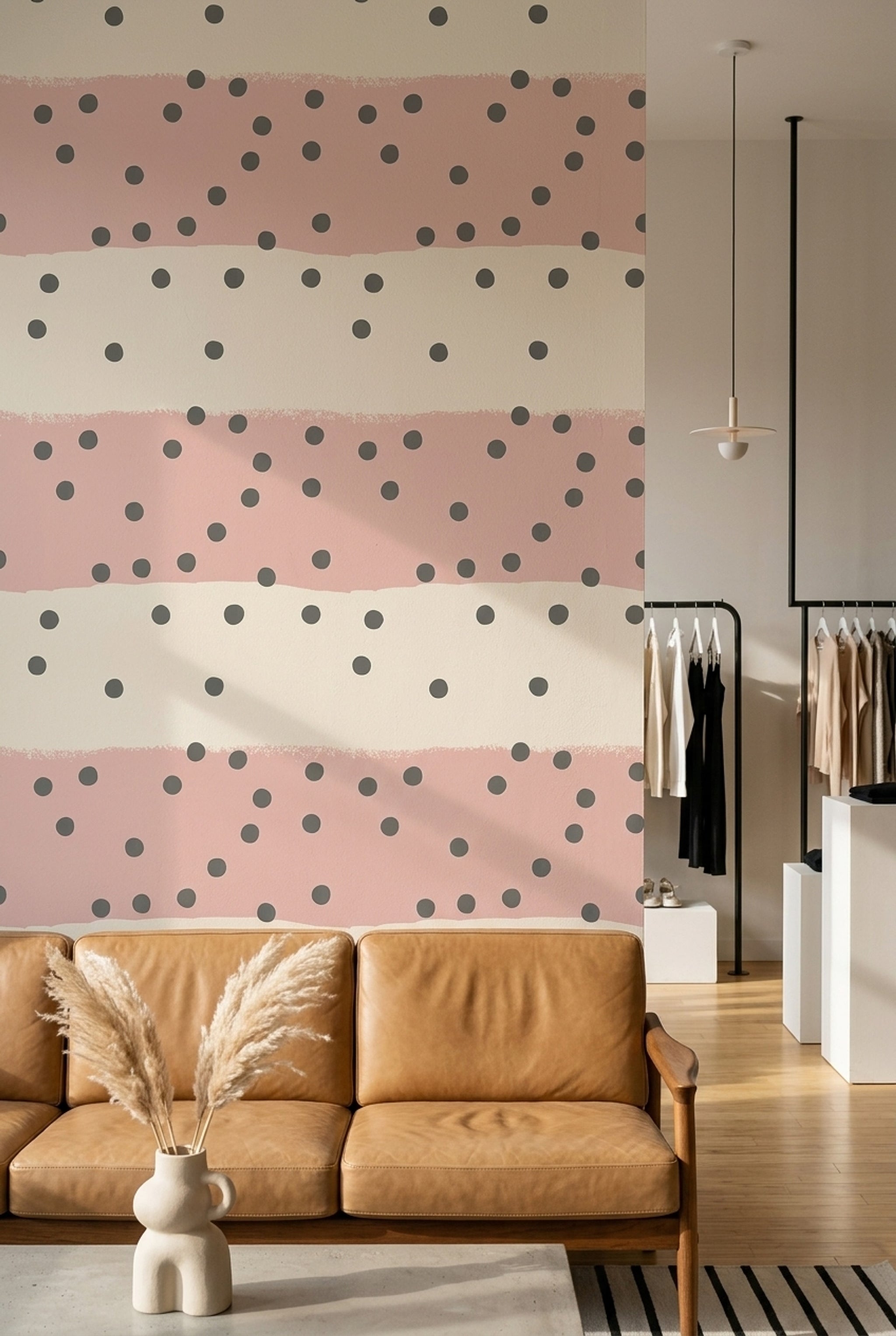 Polka Dot Wallpaper Abstract Removable Minimalist Wall Double Roll