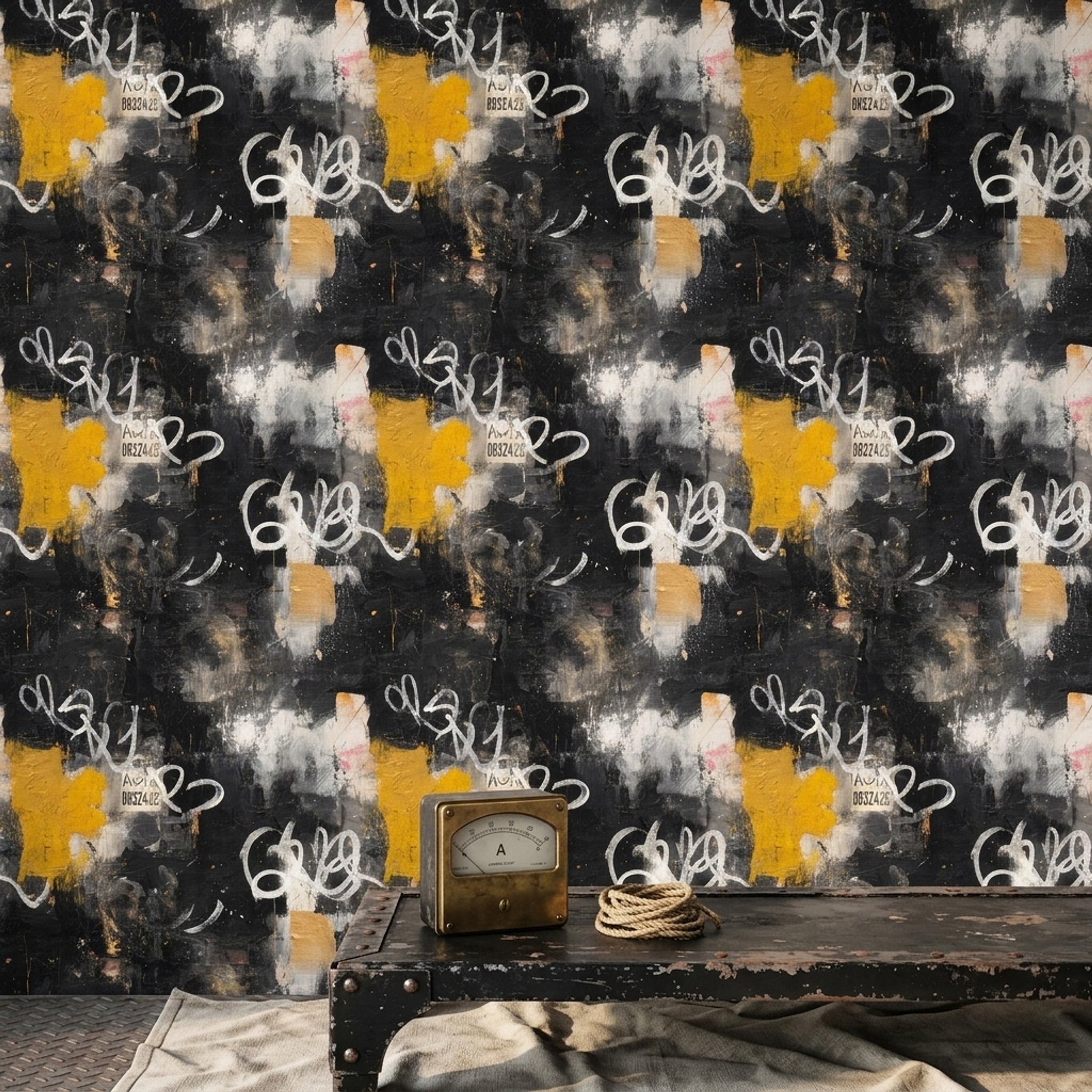 Graffiti Wallpaper Dark Removable Abstract Wall Double Roll