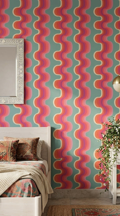 Mid Century Modern Wallpaper Retro Abstract Decorative Mural