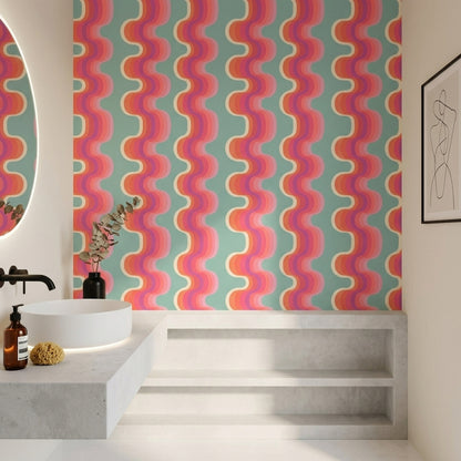 Mid Century Modern Wallpaper Retro Abstract Decorative Mural