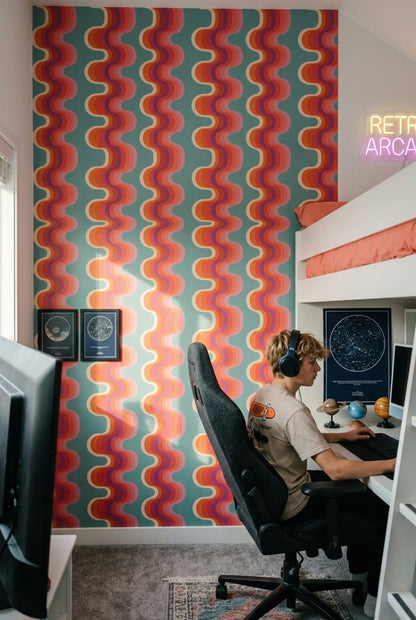 Mid Century Modern Wallpaper Retro Abstract Decorative Mural