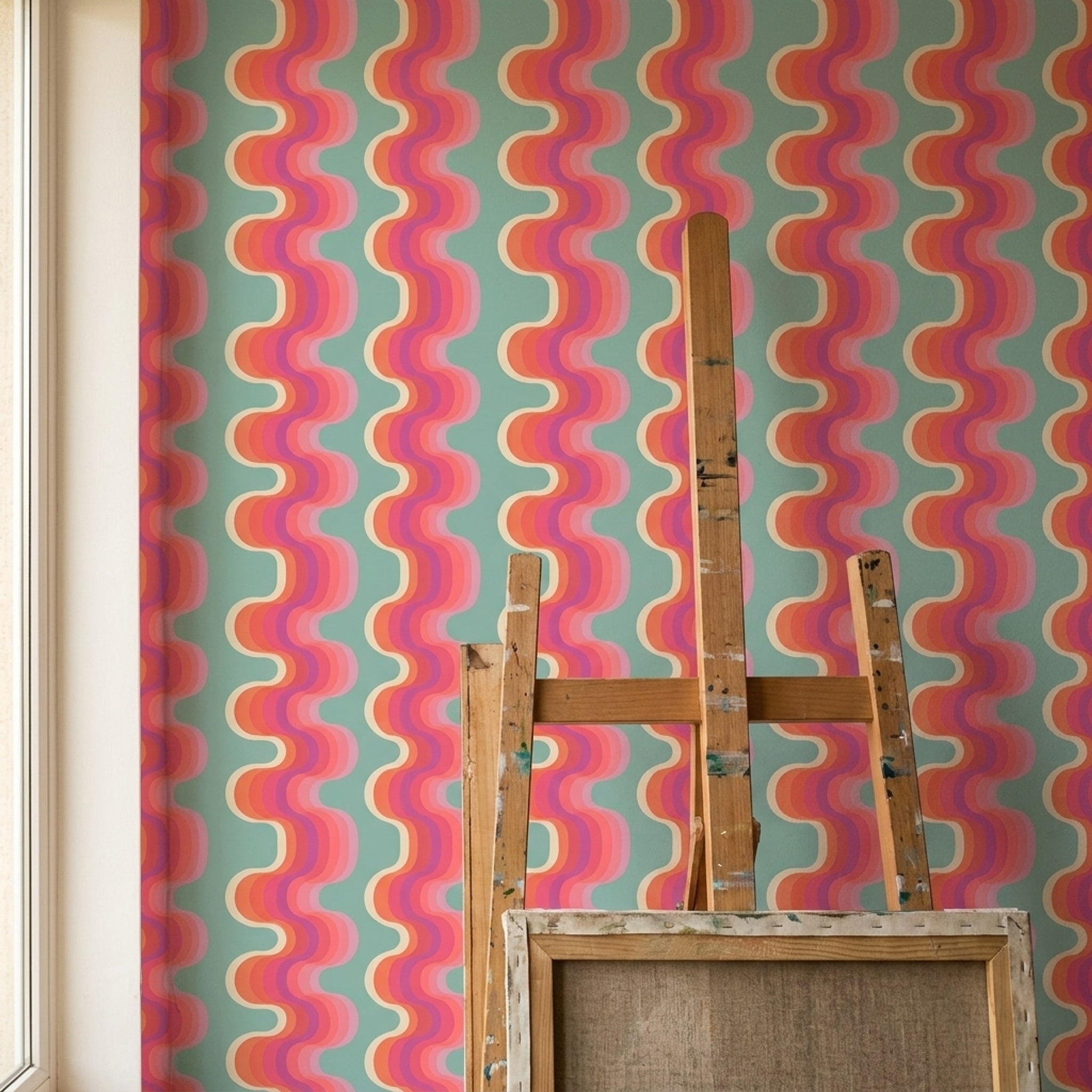 Mid Century Modern Wallpaper Retro Abstract Decorative Mural