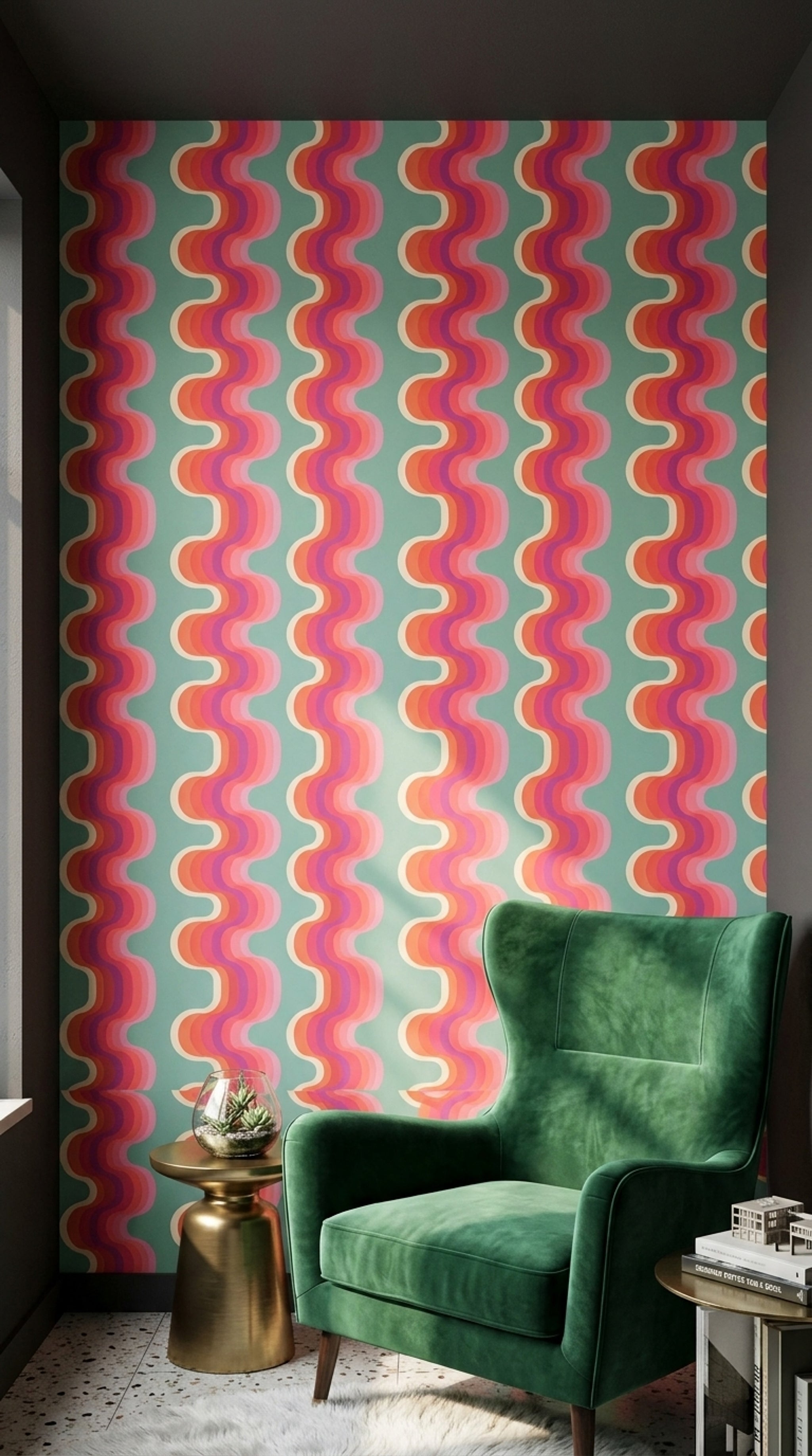 Mid Century Modern Wallpaper Retro Abstract Decorative Mural