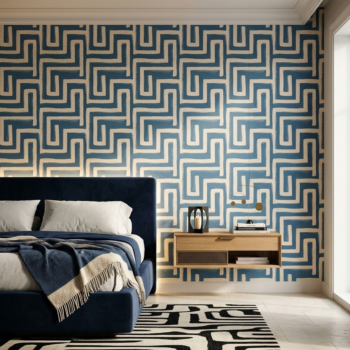Mid Century Modern Wallpaper Geometric Minimalist Decorative Mural