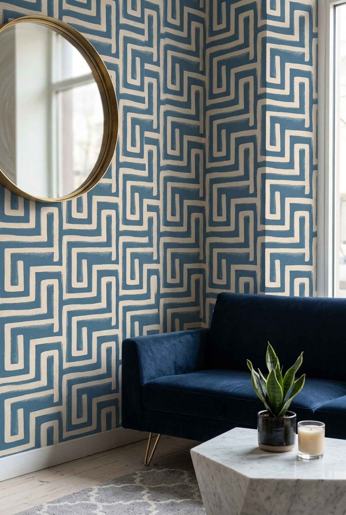 Mid Century Modern Wallpaper Geometric Minimalist Decorative Mural