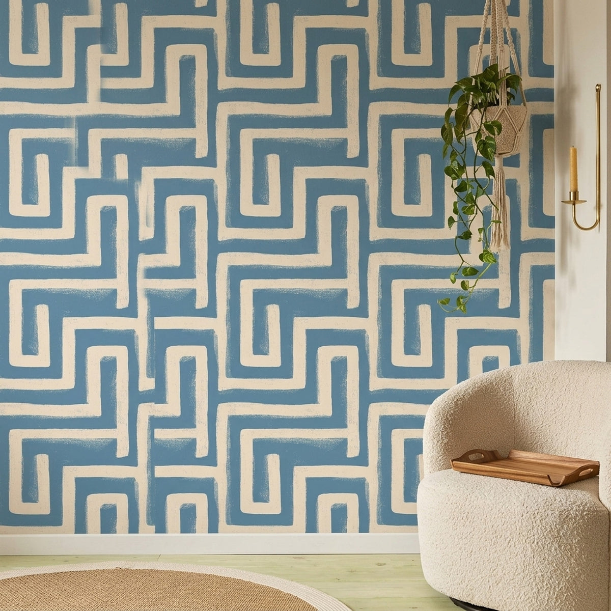 Mid Century Modern Wallpaper Geometric Minimalist Decorative Mural