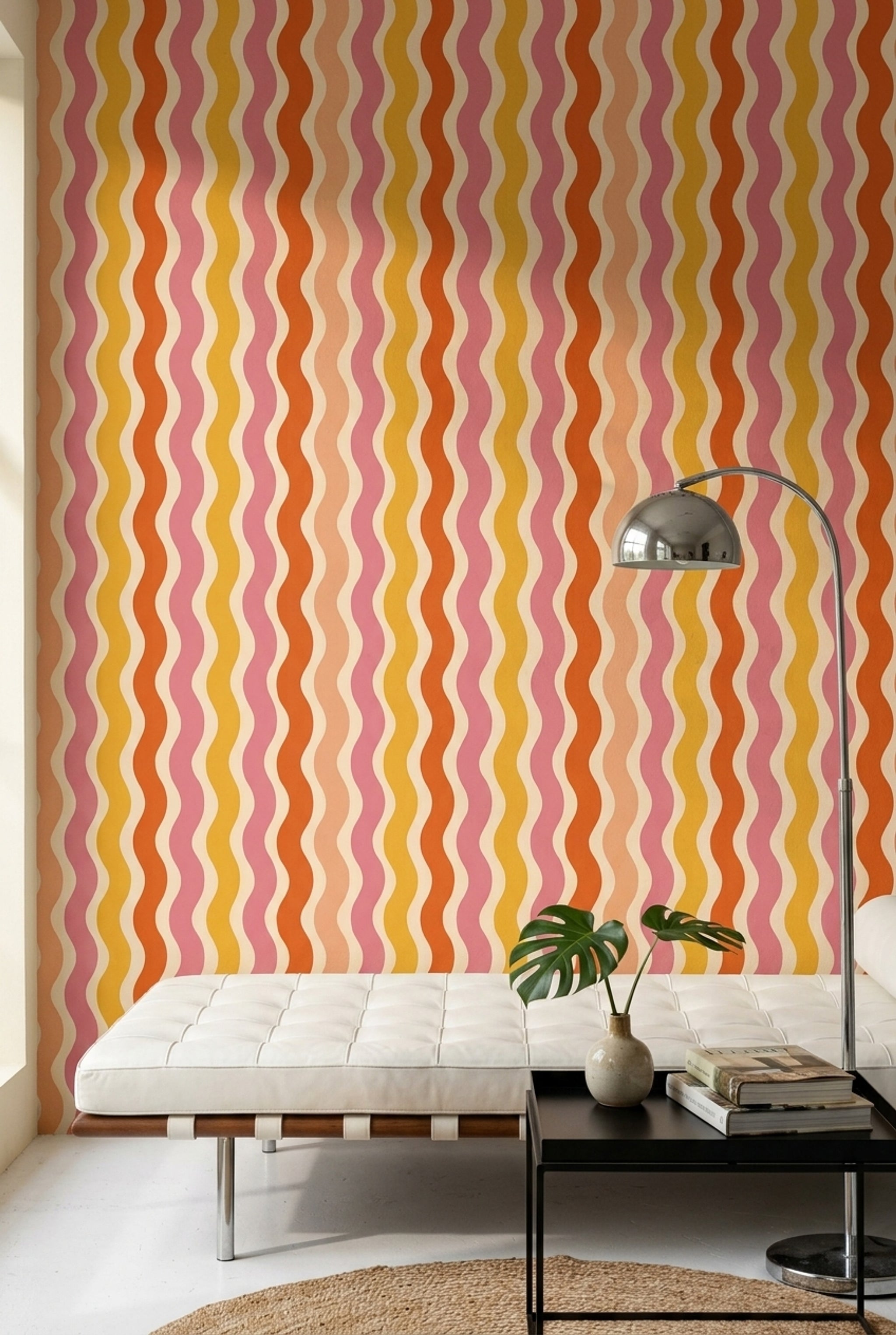Mid Century Modern Wallpaper Retro Removable Geometric Wall Double Roll