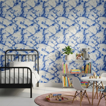White Background Wallpaper Minimal Floral Decorative Mural