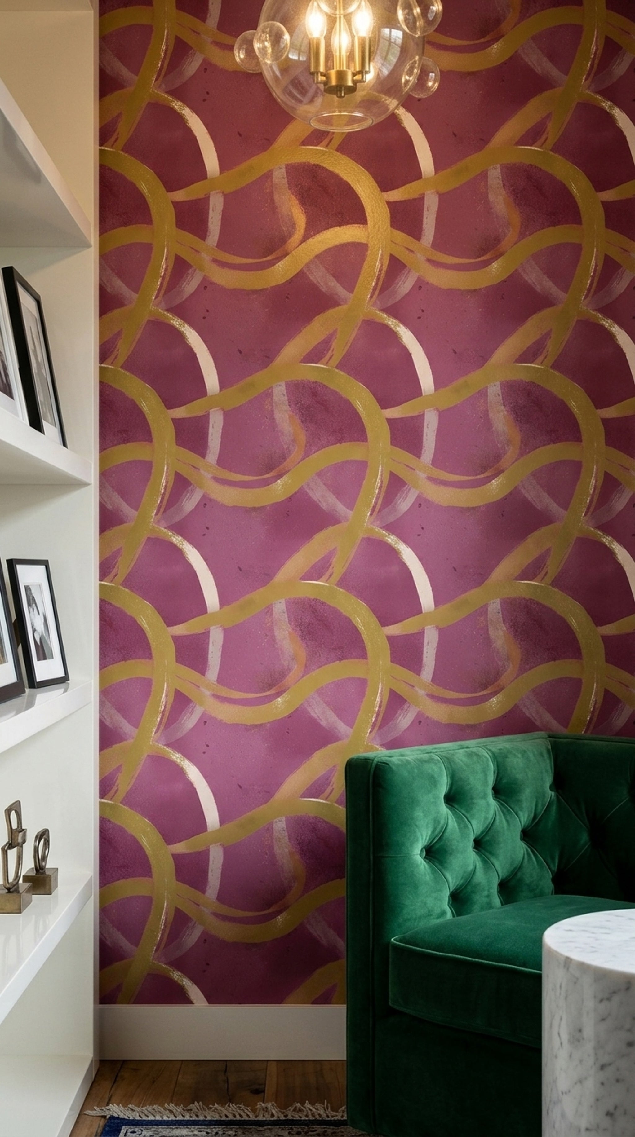 Abstract Wallpaper Modern Removable Pink Background Wall Double Roll