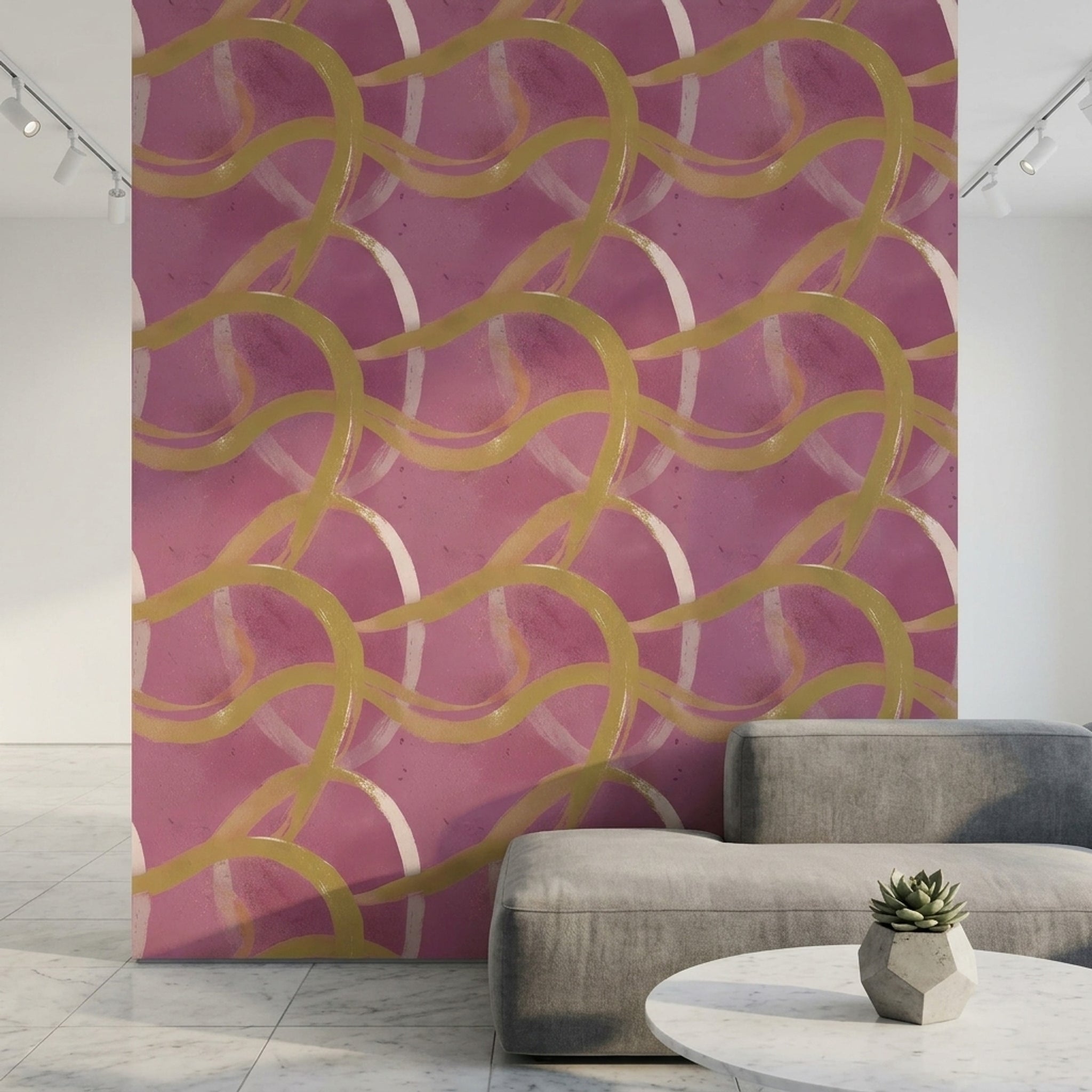Abstract Wallpaper Modern Removable Pink Background Wall Double Roll