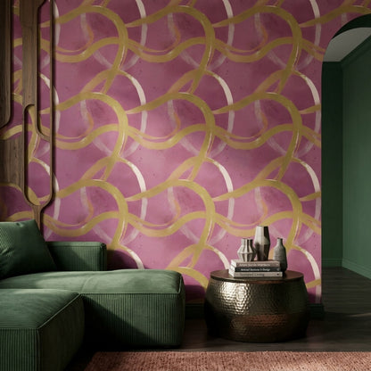 Abstract Wallpaper Modern Removable Pink Background Wall Double Roll