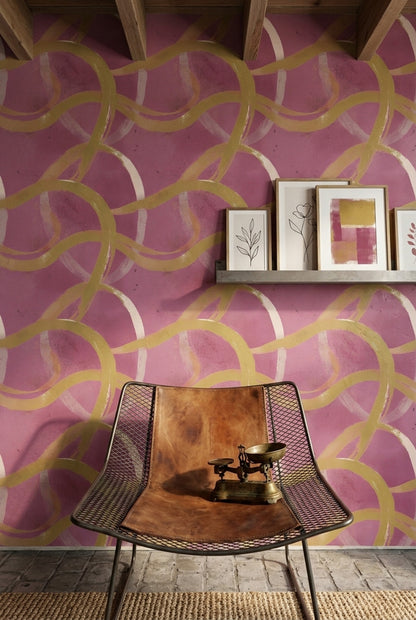 Abstract Wallpaper Modern Removable Pink Background Wall Double Roll
