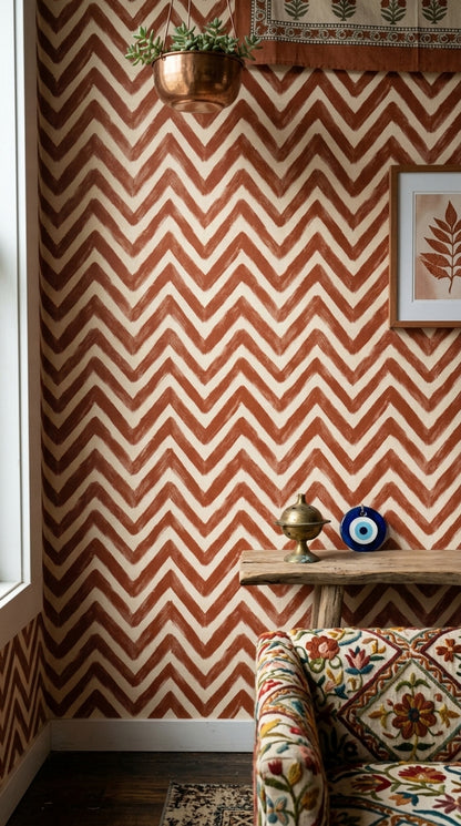 Chevron Wallpaper Zigzag Geometric Removable Wall Decor