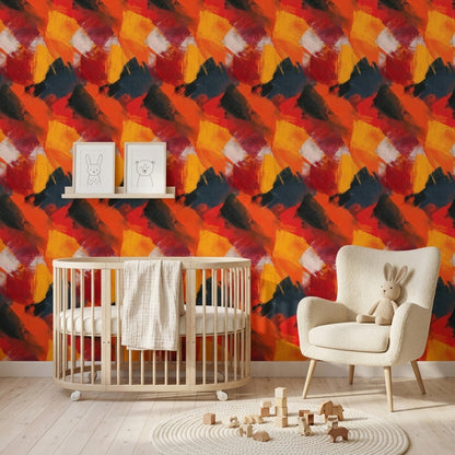 Bold Brushstrokes Wallpaper Textured Paint Removable Geometric Blocks Wall Double Roll