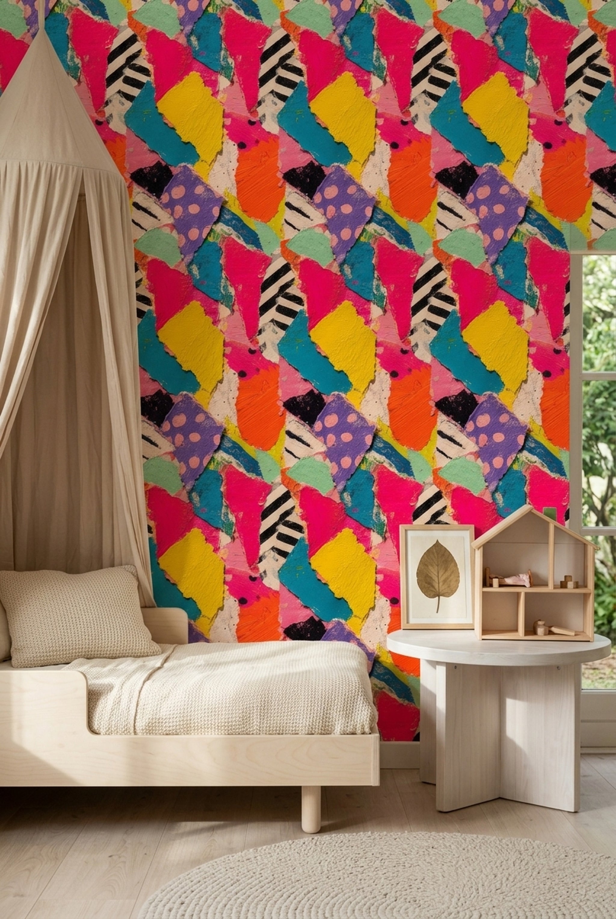 Paper Texture Wallpaper Collage Abstract Removable Wall Decor