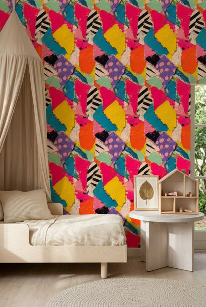 Paper Texture Wallpaper Collage Abstract Removable Wall Decor
