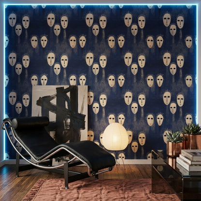 Totem Wallpaper Tribal Mask Decorative Mural