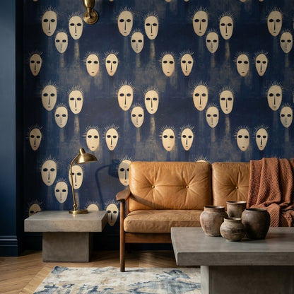 Totem Wallpaper Tribal Mask Decorative Mural
