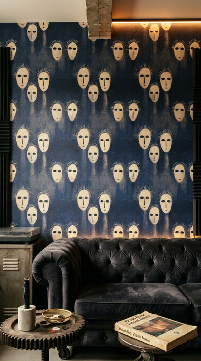Totem Wallpaper Tribal Mask Decorative Mural