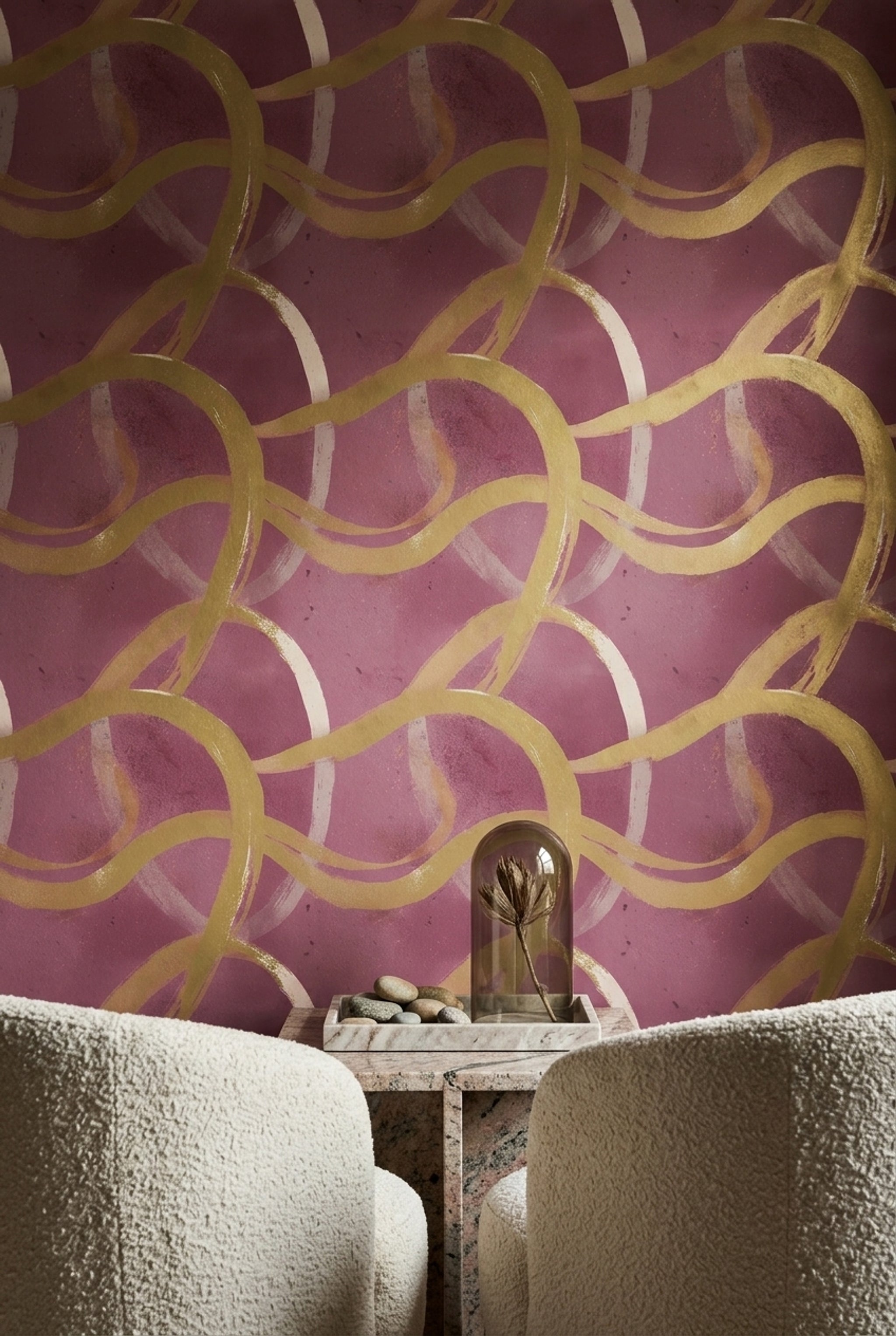 Abstract Wallpaper Modern Removable Pink Background Wall Double Roll