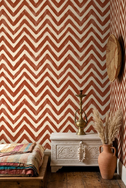 Chevron Wallpaper Zigzag Geometric Removable Wall Decor