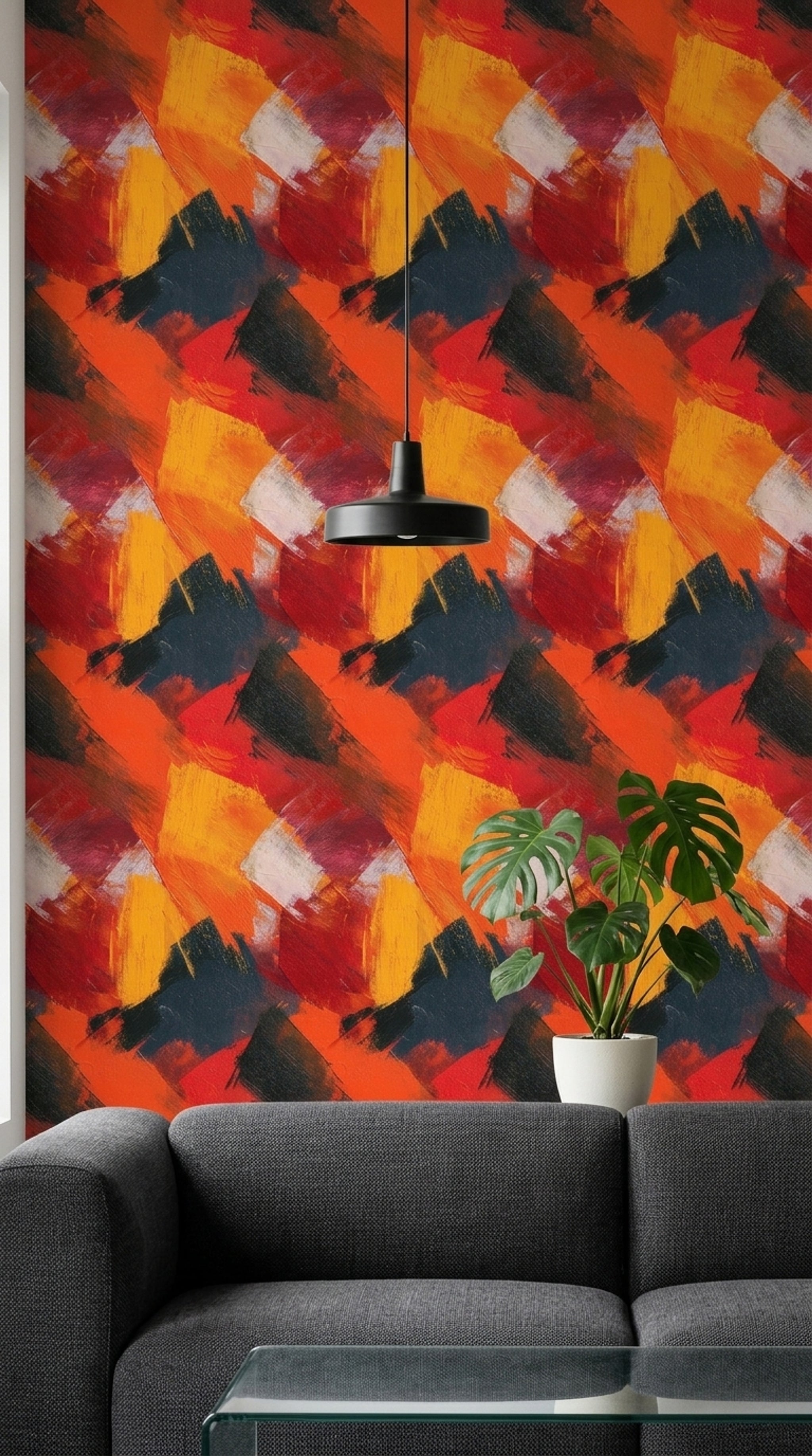 Bold Brushstrokes Wallpaper Textured Paint Removable Geometric Blocks Wall Double Roll
