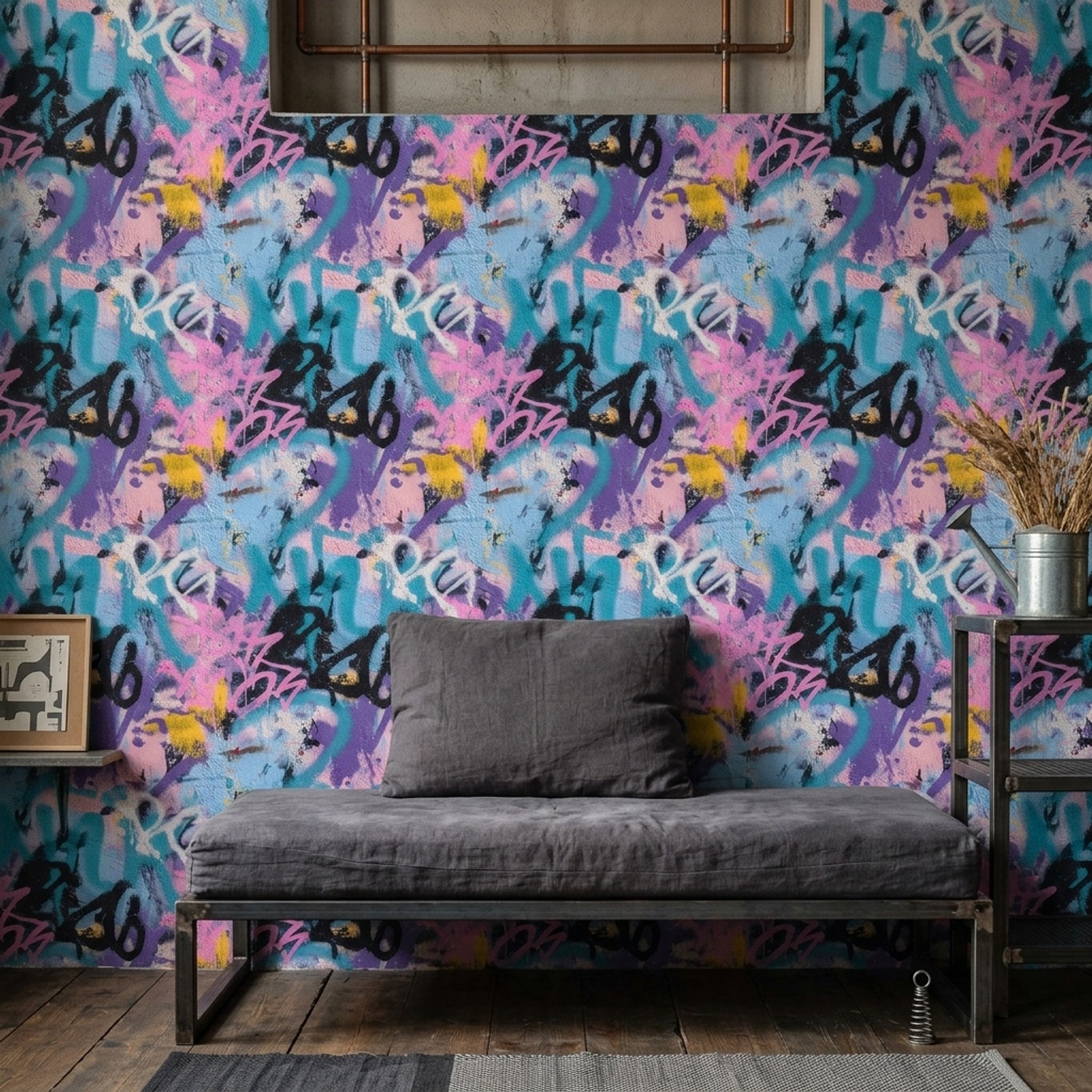 Concrete Wall Wallpaper Urban Texture Removable Street Art Wall Double Roll