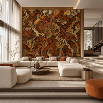 Geometric Wallpaper Abstract Greek Key Removable Wall Decor