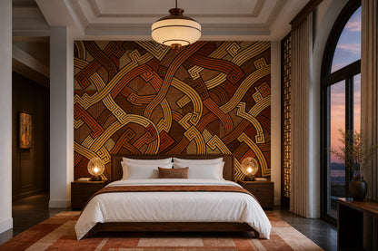 Geometric Wallpaper Abstract Greek Key Removable Wall Decor
